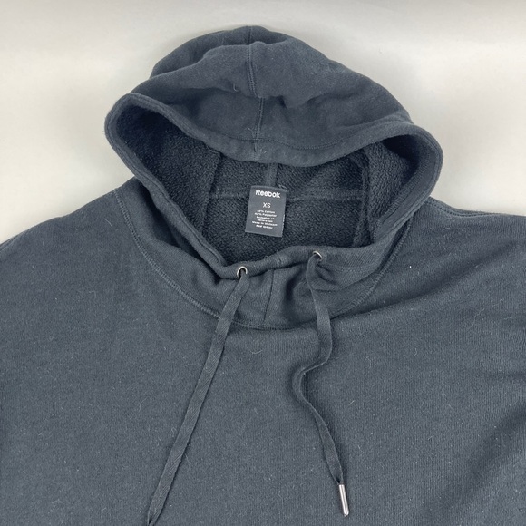 Reebok Hoodie Womens XS Black Pocket Drawstring - Picture 3 of 9